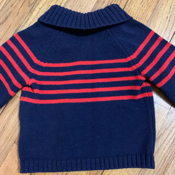 Janie and Jack baby striped blue and red cardigan - Picture 5 of 8